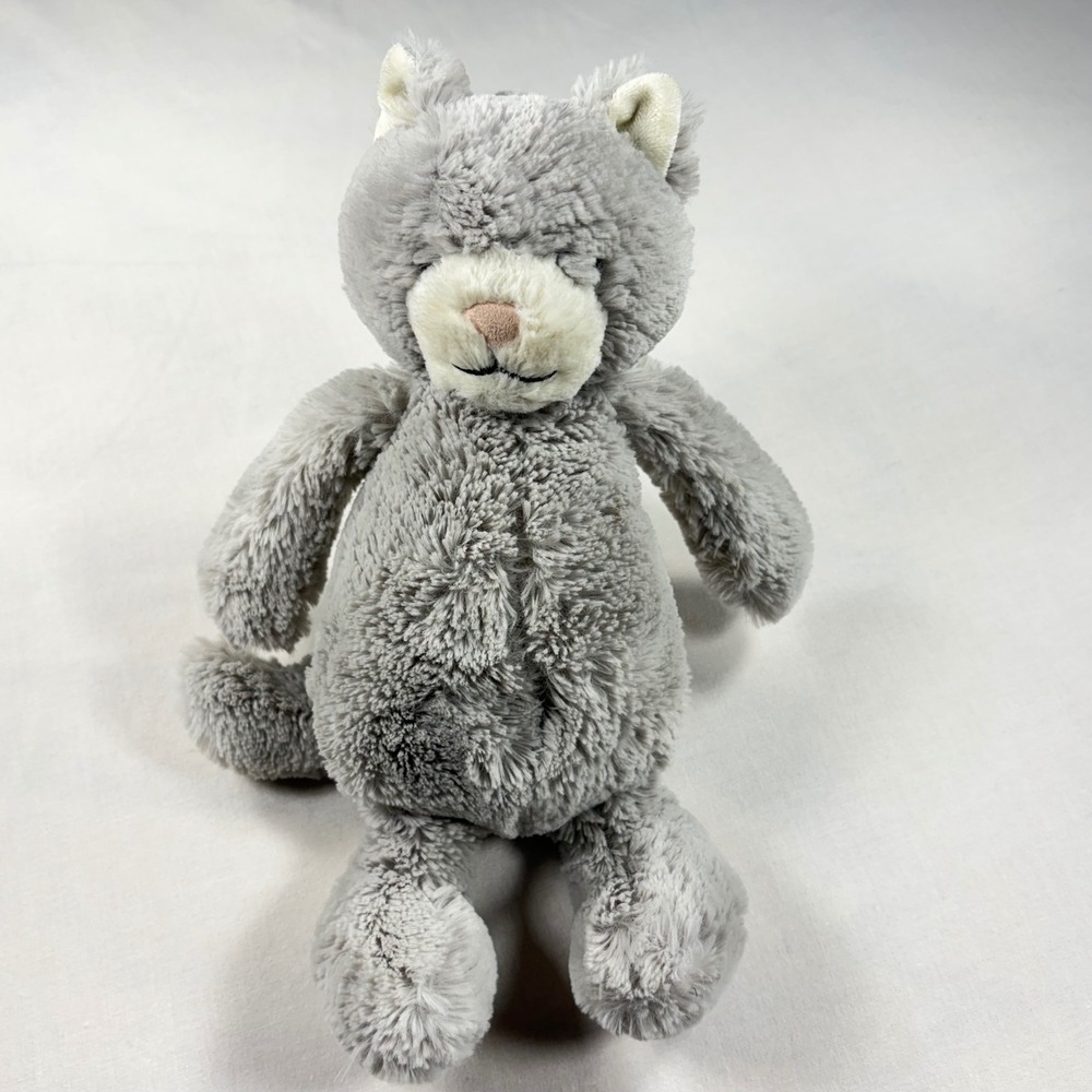 Jellycat Medium Original Bashful Grey Kitty Cat Plush Stuffed Animal 12" Retired